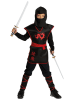 Party x People 4tlg. Kostüm "Ninja Krieger" in Schwarz/ Rot