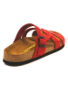 Comfortfusse Leren slippers rood