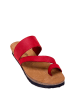 Comfortfusse Leder-Zehentrenner in Rot