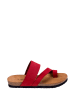 Comfortfusse Leder-Zehentrenner in Rot