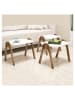 Evila Set van drie tafels "Paris" wit/walnootkleurig - (B)49 x (H)42 x (D)35,5 cm