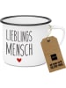 ppd Jumbotasse "Happy Metal - Lieblingsmensch" in Weiß/ Schwarz - 400 ml