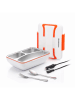 InnovaGoods Elektryczny pojemnik w kolorze biało-pomarańczowym na lunch - 24 x 18 x 11 cm