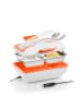 InnovaGoods Elektryczny pojemnik w kolorze biało-pomarańczowym na lunch - 24 x 18 x 11 cm