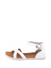 Comfortfusse Leder-Sandalen in Weiß