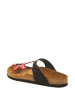 Comfortfusse Leder-Zehentrenner in Schwarz/ Rot