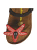 Comfortfusse Leder-Zehentrenner in Schwarz/ Rot