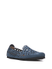 Comfortfusse Leder-Slipper in Dunkelblau