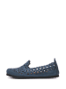 Comfortfusse Leder-Slipper in Dunkelblau