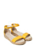 Frank Daniel Skórzane sandały w kolorze żółtym