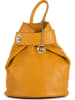 Mia Tomazzi Skórzany plecak "Sirietto" w kolorze musztardowym - 28 x 35 x 13 cm