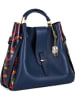 Anna Morellini Leder-Henkeltasche in Dunkelblau - (B)38 x (H)32 x (T)13 cm