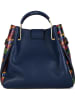 Anna Morellini Leder-Henkeltasche in Dunkelblau - (B)38 x (H)32 x (T)13 cm