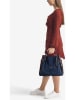 Anna Morellini Leder-Henkeltasche in Dunkelblau - (B)38 x (H)32 x (T)13 cm