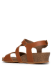 BACKSUN Sandały "Lamezia" w kolorze jasnobrązowym na koturnie