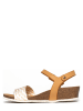 BACKSUN Sleehaksandalen "Calabria" lichtbruin/wit/geel