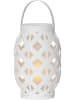 STAR Trading Lampion LED "Flame Lantern" w kolorze białym - wys. 23 cm