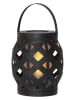 STAR Trading LED-Laterne "Flame Lantern" in Schwarz - (H)16 cm