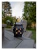 STAR Trading Lampion LED "Flame Lantern" w kolorze czarnym - wys. 16 cm