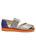 Goby Leder-Halbsandalen in Blau/ Grau