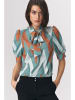 Nife Blouse wit/turquoise