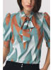 Nife Bluse in Mint/ Camel/ Weiß