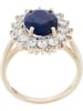 LA MAISON DE LA JOAILLERIE Złoty pierścionek "Soleil Bleu" z topazami i szafirem
