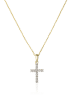 ATELIER DU DIAMANT Gold-Anhänger "Croix du bonheur" mit Diamanten