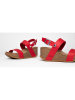 BACKSUN Sandały w kolorze czerwonym na koturnie