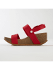 BACKSUN Sandały w kolorze czerwonym na koturnie
