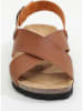 BACKSUN Leren sandalen "Manabi" lichtbruin