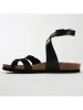 BACKSUN Skórzane sandały "Mala" w kolorze czarnym
