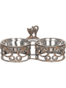 Clayre & Eef Voerbak bruin - (B)35 x (H)15 x (T)16 cm