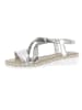 Andrea Conti Skórzane sandały w kolorze srebrnym
