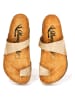 Moosefield Leren teenslippers beige