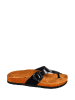 Moosefield Leren teenslippers zwart