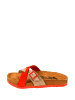Moosefield Leren slippers beige/rood