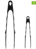 Steel-Function Szczypce kuchenne (2 szt.) w kolorze czarnym