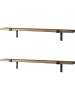 HanahHome 2er-Set: Wandregale "LAM006" in Braun/ Schwarz - (B)60 x (H)16 x (T)14 cm