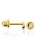 OR ÉCLAT Gouden oorstekers "Rond" met edelstenen