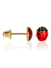L instant d Or Gold-Ohrstecker "Happy coccinelle"