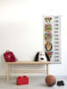 Folkifreckles Messlatte "Floral Friends" in Grau/ Bunt - (B)30 x (H)155 cm
