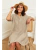 Le Monde du Lin Leinen-Kleid in Taupe