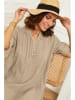 Le Monde du Lin Leinen-Kleid in Taupe