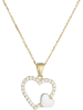 OR ÉCLAT Złoty naszyjnik "Duo de coeur" z zawieszką - dł. 43 cm