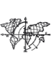 ABERTO DESIGN LED-Wanddekor "World Map Compass" - (B)95 x (H)65 cm