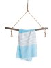 Towel to Go Strandtuch "Towel To Go" in Türkis/ Grau - (L)180 x (B)100 cm