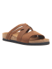 Skórzane klapki w kolorze brązowym