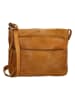Leren schoudertas okergeel - (B)26 x (H)20 x (D)5 cm
