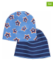 Czapki beanie (2 szt.) "Star" w kolorze błękitno-granatowym